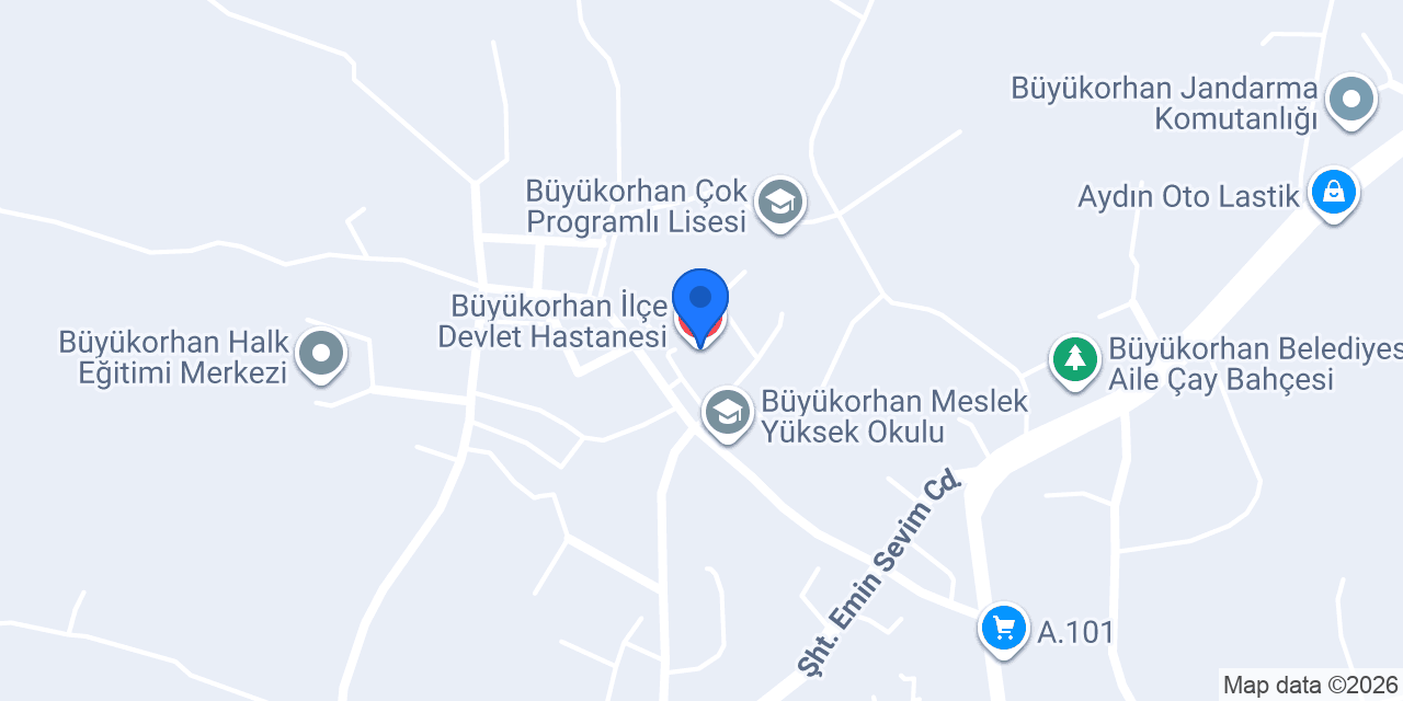 Büyükorhan İlçe Devlet Hastanesi konumu