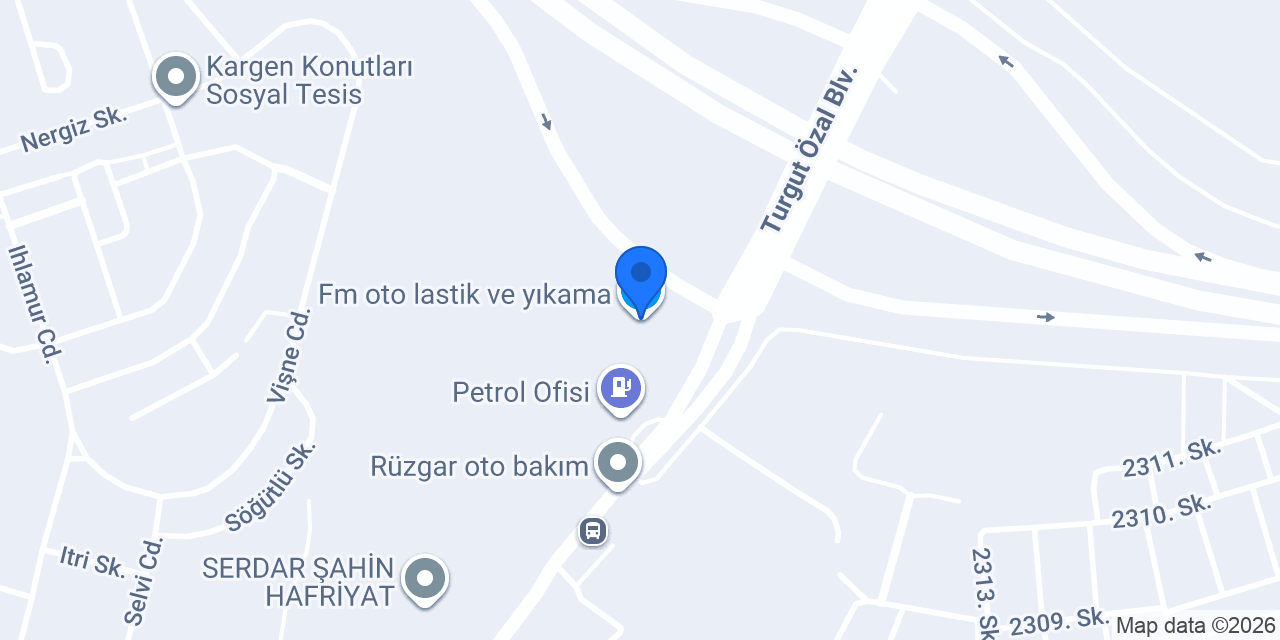 Fm oto lastik ve yıkama konumu