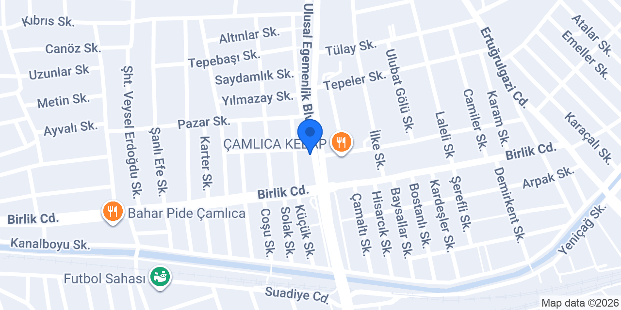 PTT Çamlıca Şubesi konumu