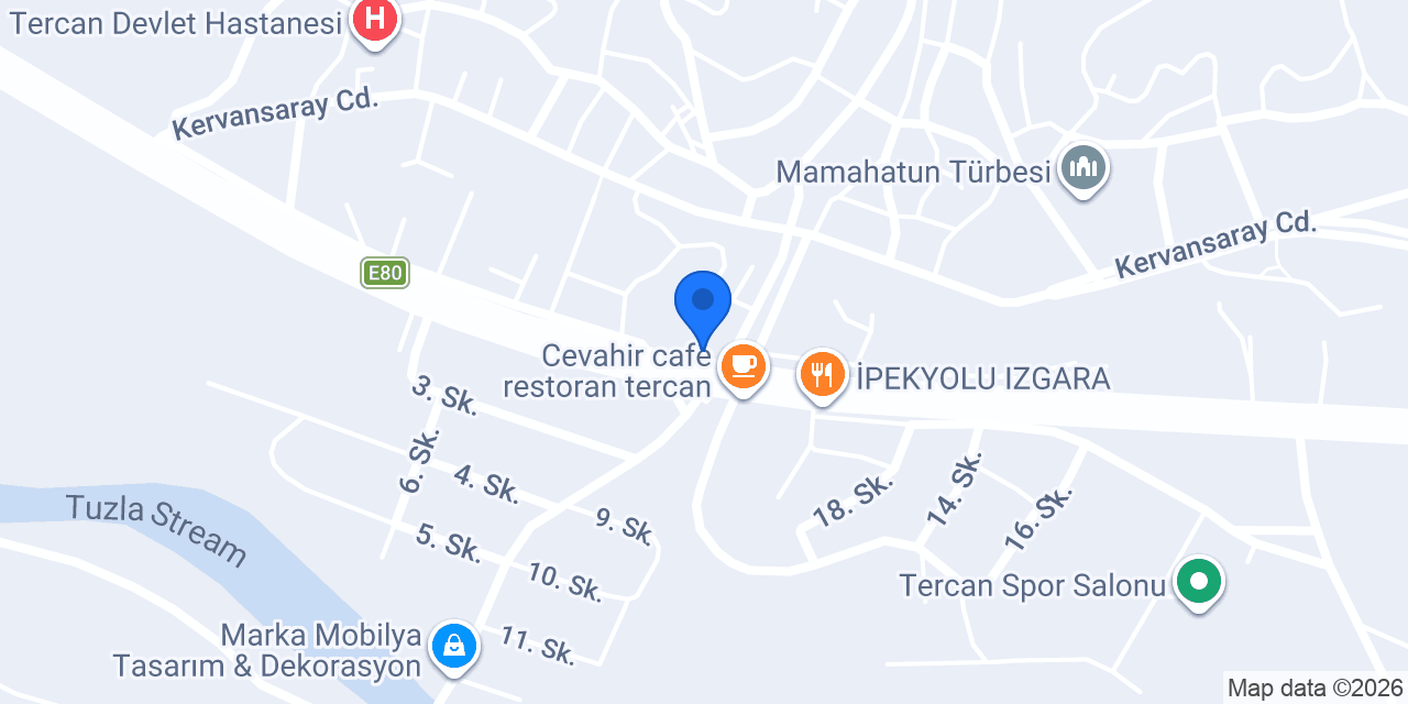 Tercan Belediyesi konumu