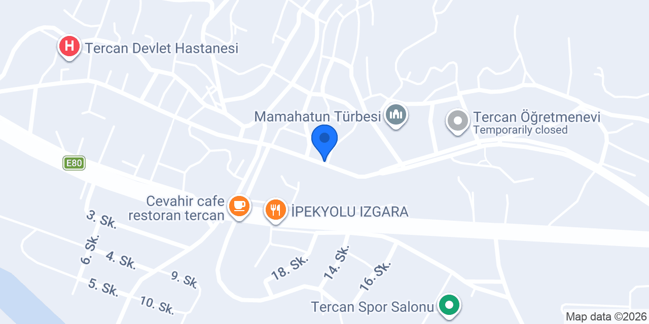 Tercan İlçe Milli Eğitim Müdürlüğü konumu