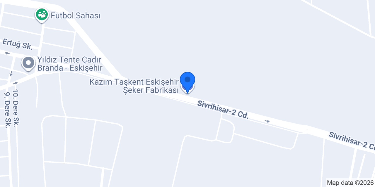 Kazım Taşkent Eskişehir Şeker Fabrikası konumu