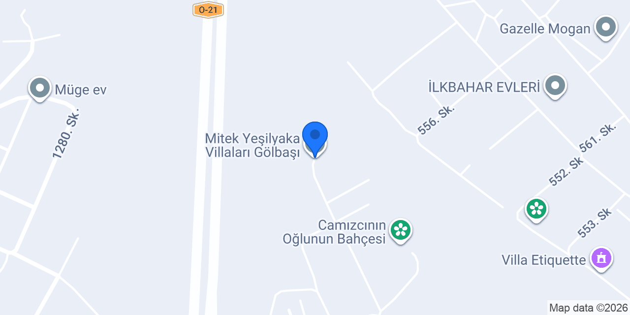 Mitek Yeşilyaka Villaları Gölbaşı konumu