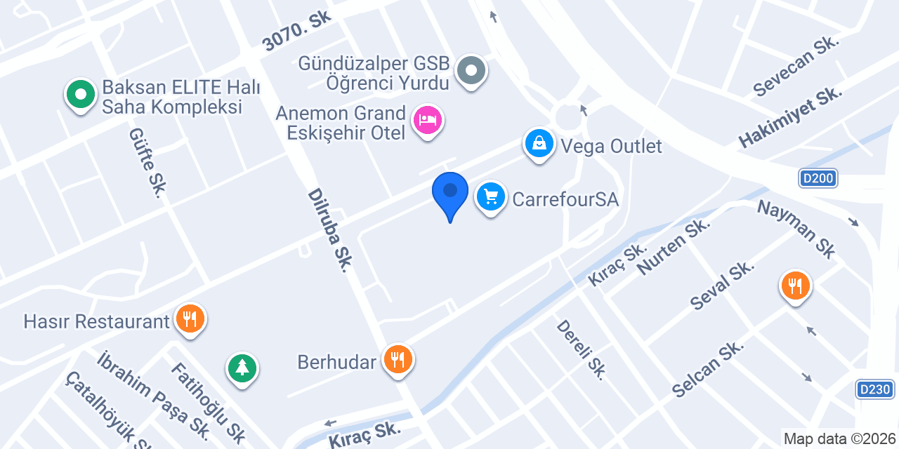 Evidea Eskişehir Vega Outlet konumu