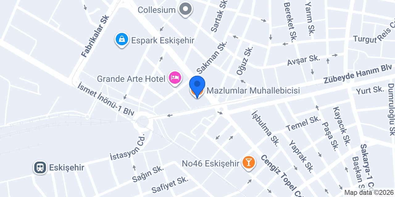 Mazlumlar Muhallebicisi konumu