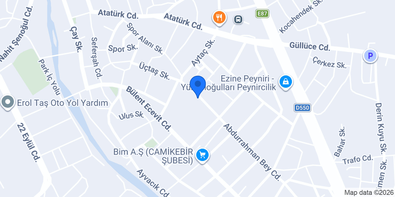Ezine Güler Veteriner Kliniği konumu