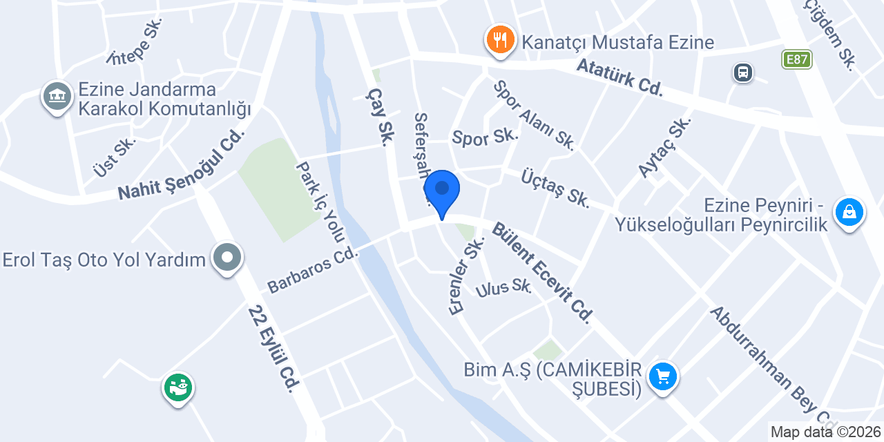 EZİNE BARIŞ EMLAK konumu