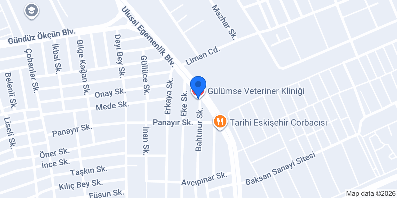 Gülümse Veteriner Kliniği konumu
