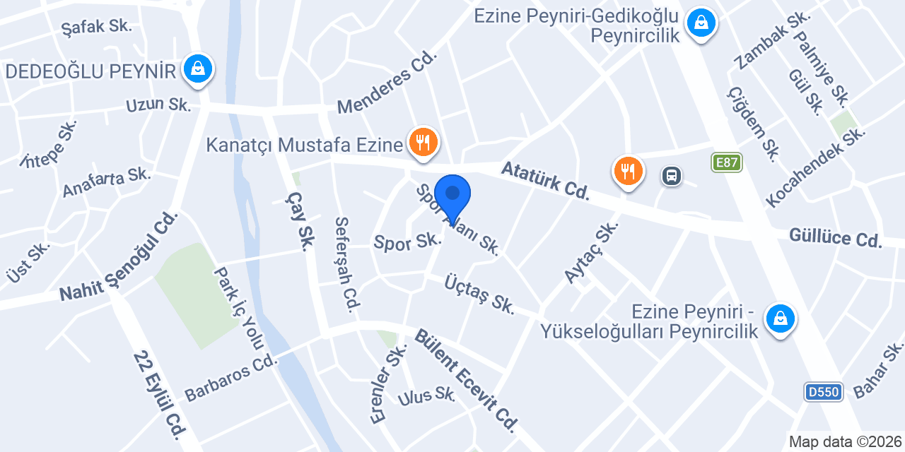Halkbank Ezine Şubesi konumu