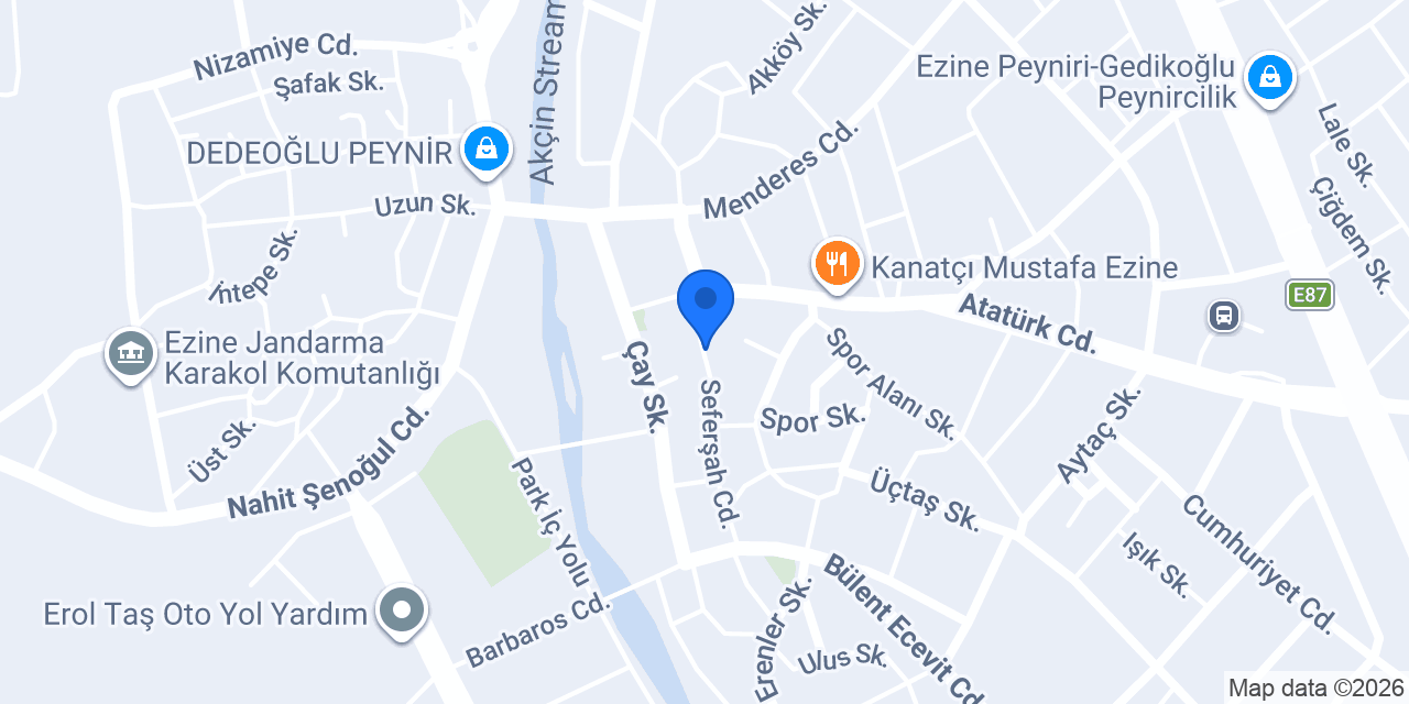 Yapı Kredi Bankası - Ezine Şubesi konumu