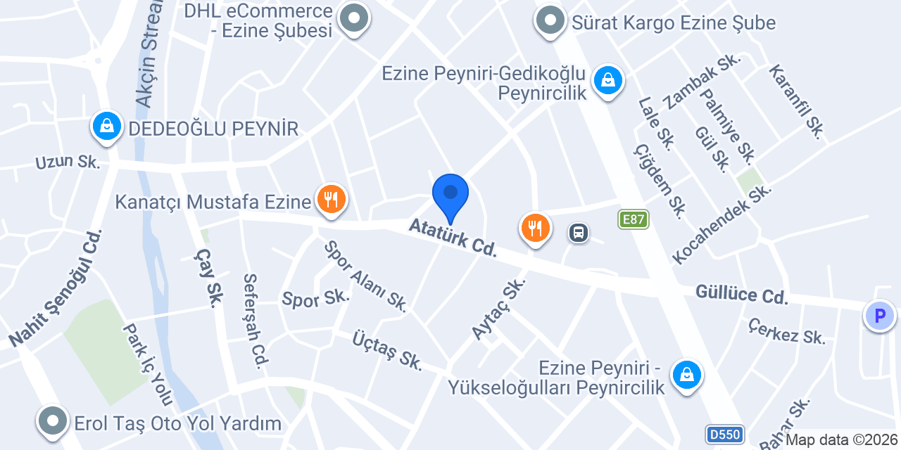 DenizBank Ezine Şubesi konumu