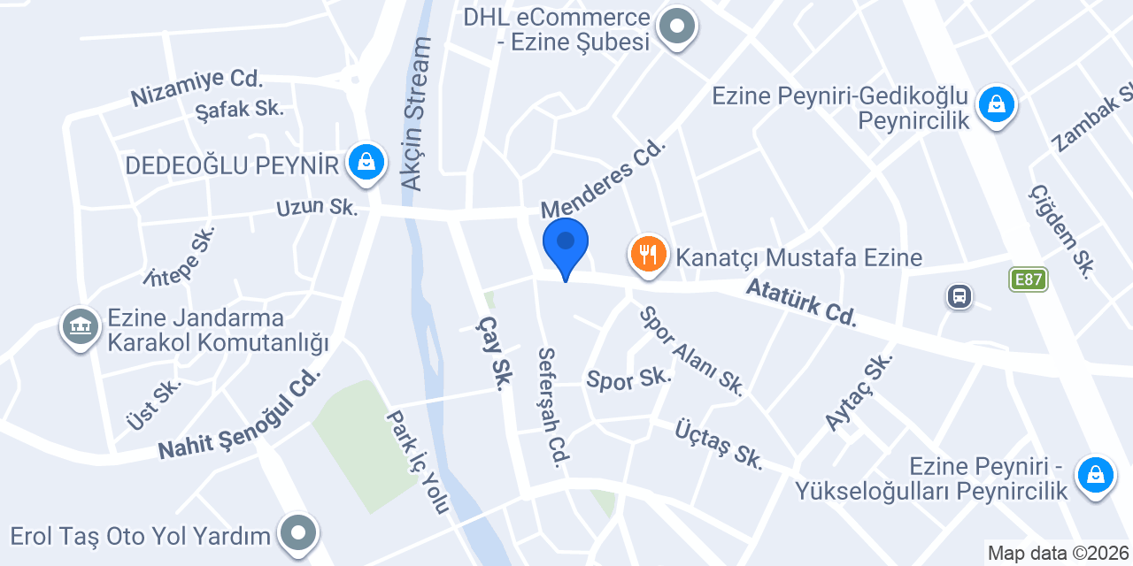 EZİNE ASYA PASTANESİ konumu