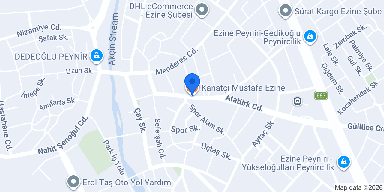 Kanatçı Mustafa Ezine konumu