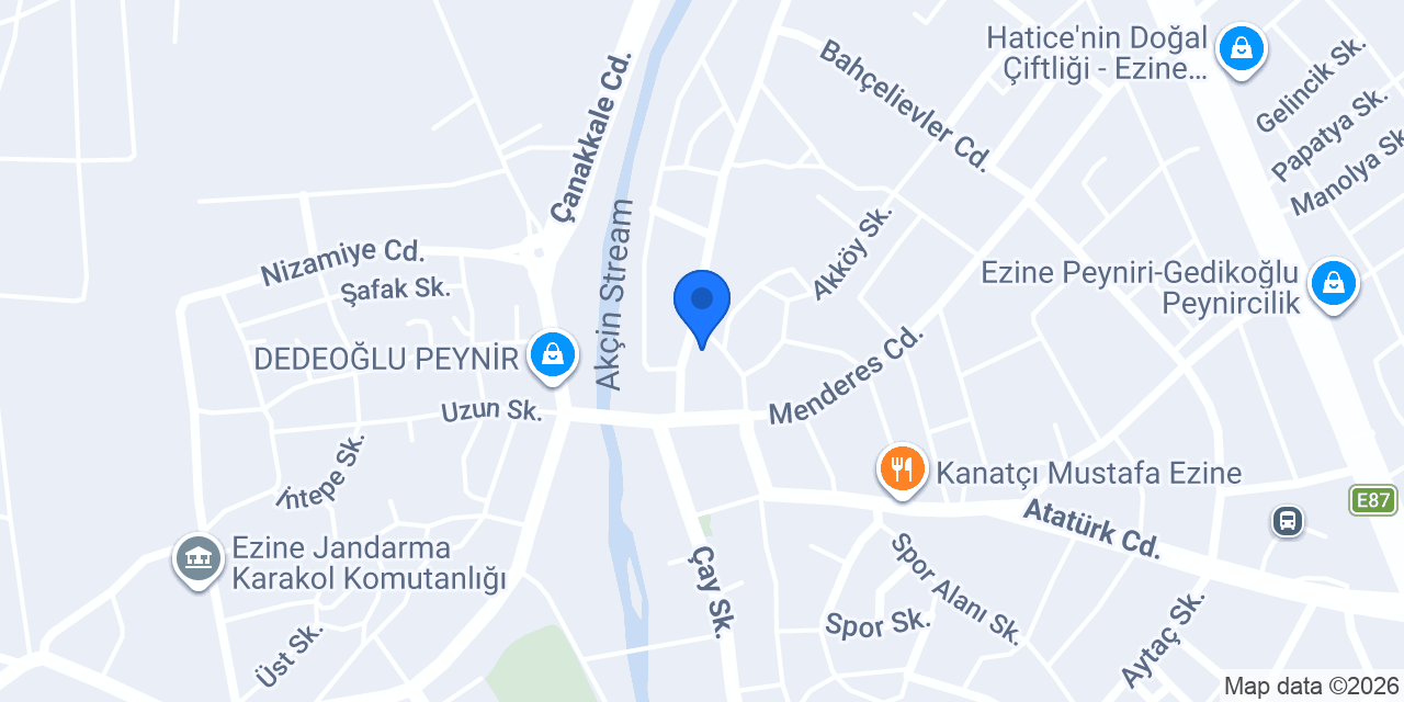 Akbank Ezine Şubesi konumu