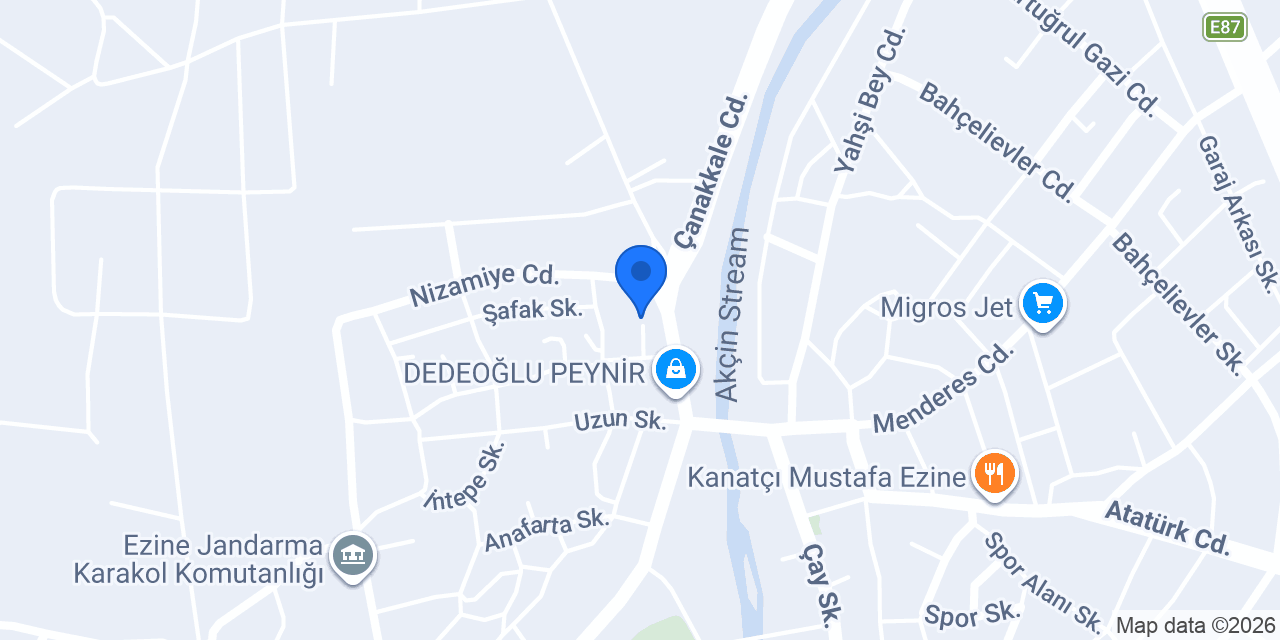 Ezine Veteriner Kliniği konumu