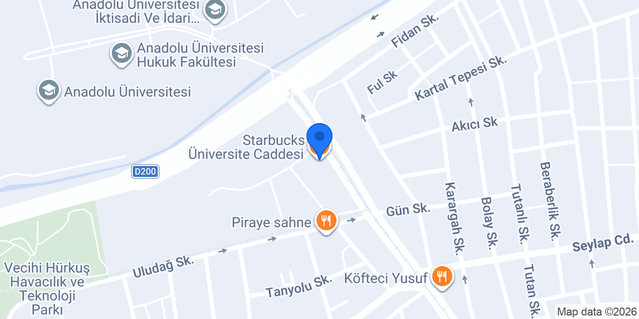 Starbucks Üniversite Caddesi konumu