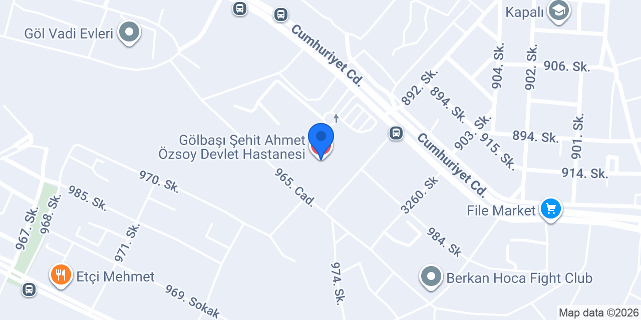 Gölbaşı Şehit Ahmet Özsoy Devlet Hastanesi konumu