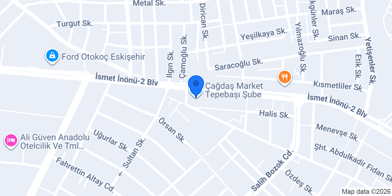 Çağdaş Market Tepebaşı Şube konumu