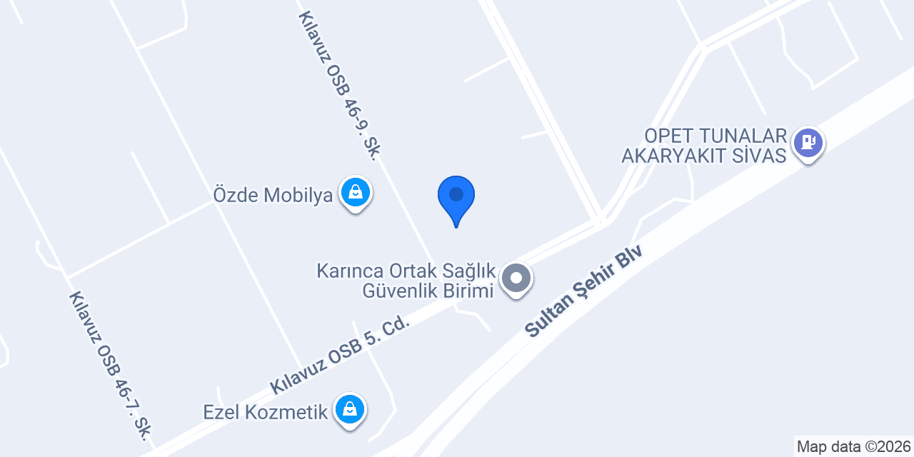 TYH Tekstil Sivas Üretim Tesisi konumu