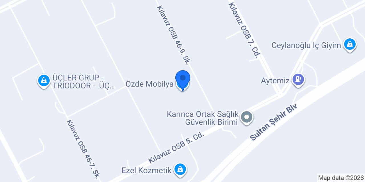 Özde Mobilya konumu