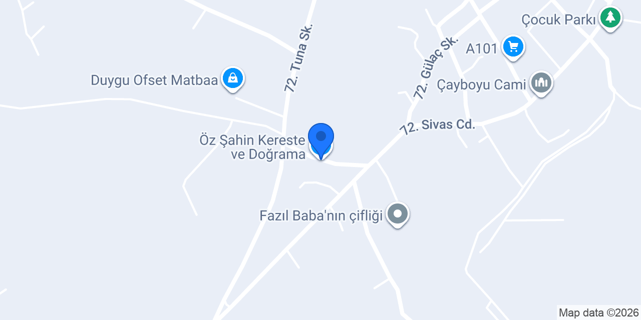 Öz Şahin Kereste ve Doğrama konumu