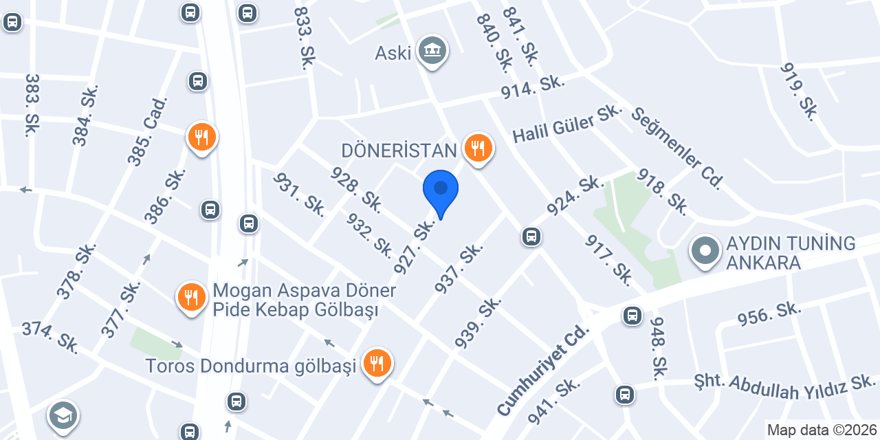Bizim pideci kebab salonu konumu