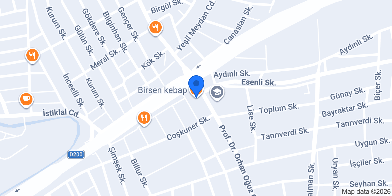 Birsen kebap konumu
