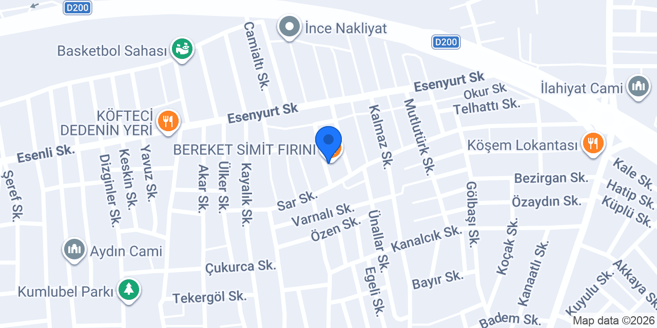 Bereket simit Fırını konumu