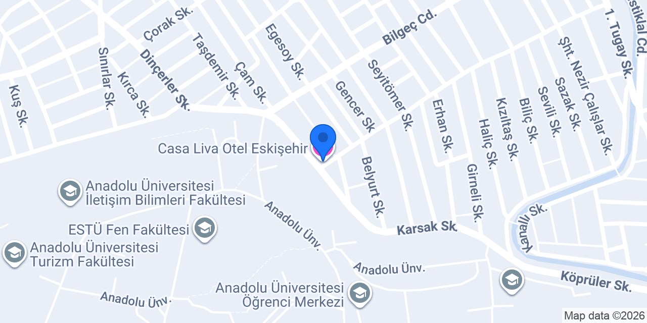 Casa Liva Otel Eskişehir konumu