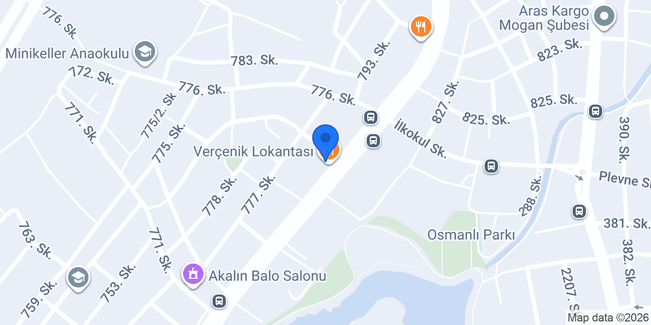 Verçenik Lokantası konumu