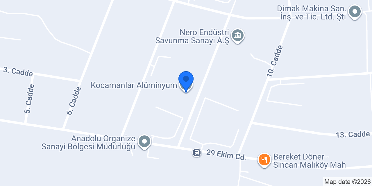 Kocamanlar Alüminyum konumu