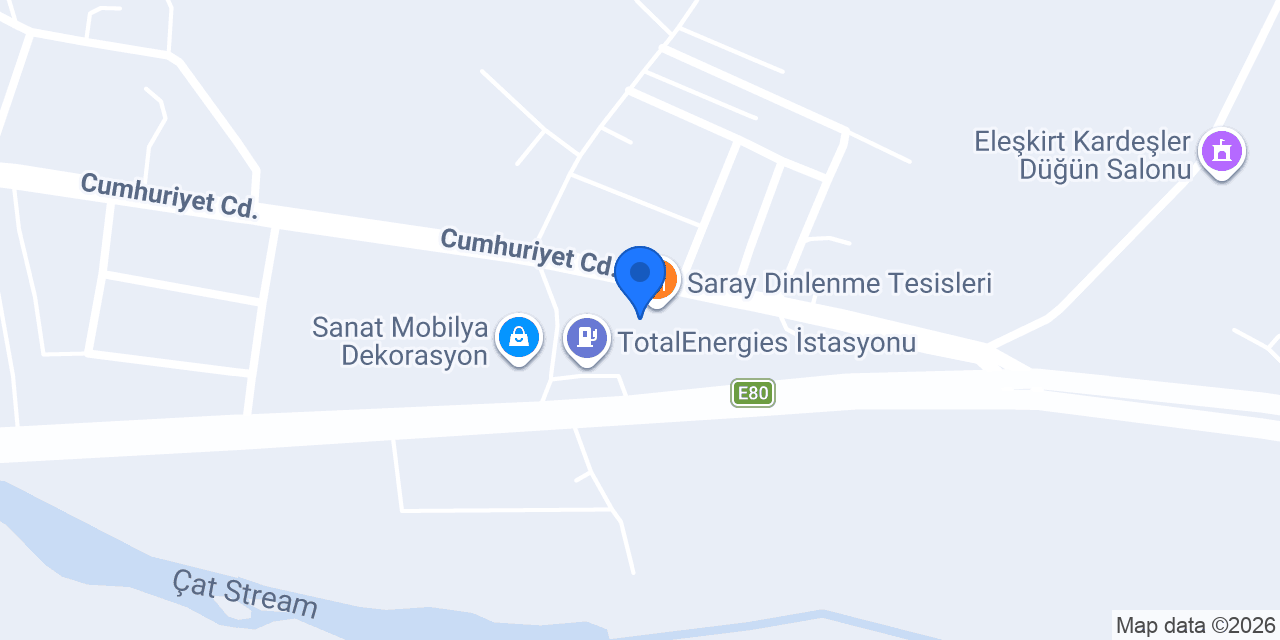 Eleşkirt Saray Otel konumu