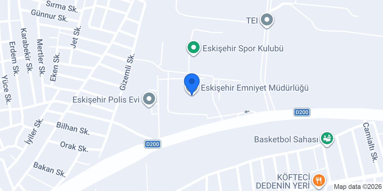 Eskişehir Emniyet Müdürlüğü konumu
