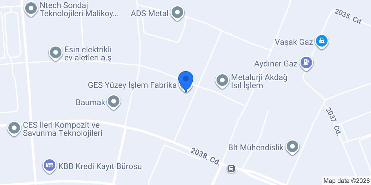 GES Yüzey İşlem Fabrika konumu