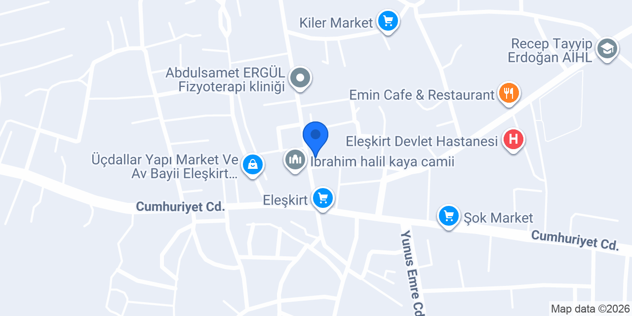 Eleşkirt İlçe Milli Eğitim Müdürlüğü konumu