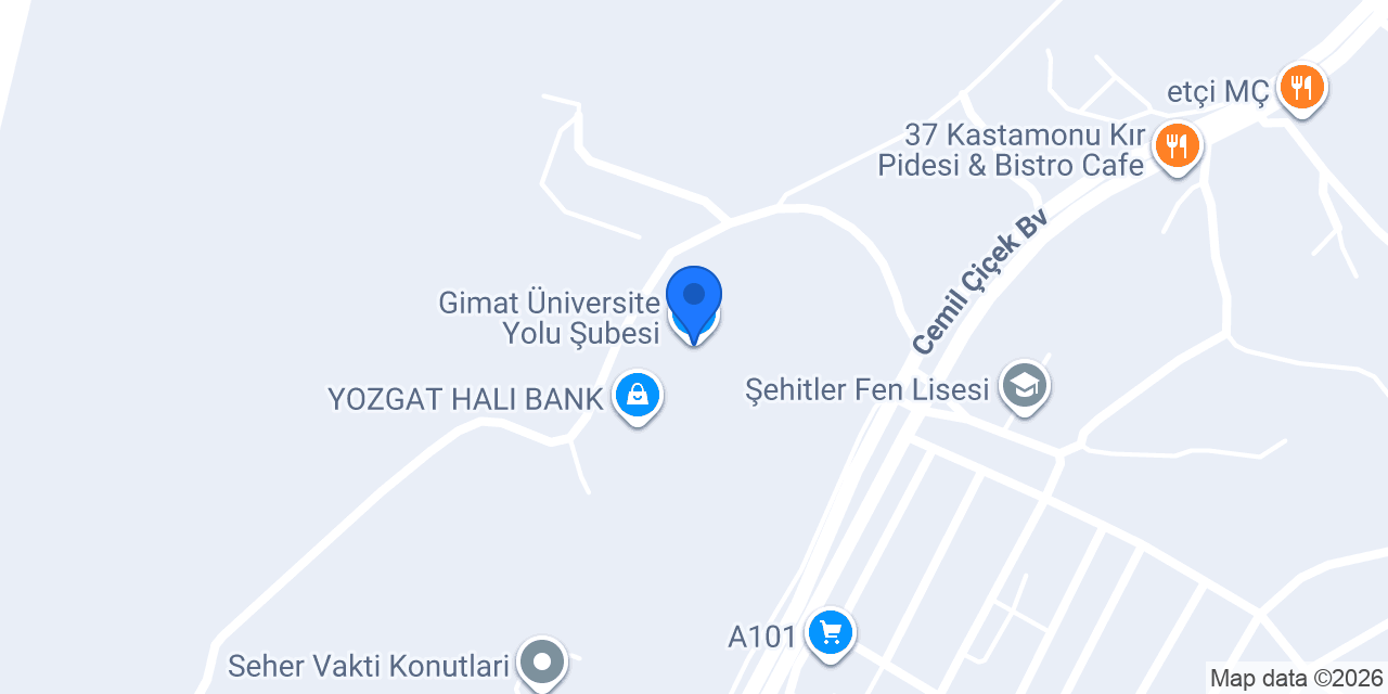 Gimat Üniversite Yolu Şubesi konumu