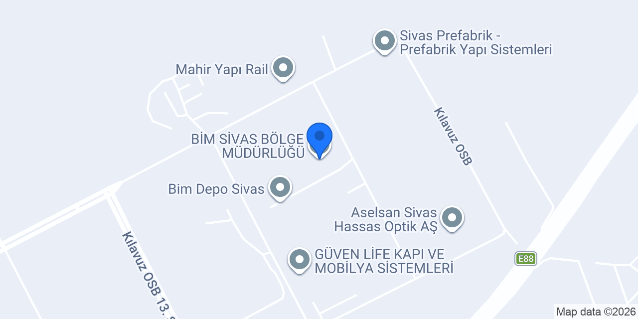 BİM SİVAS BÖLGE MÜDÜRLÜĞÜ konumu
