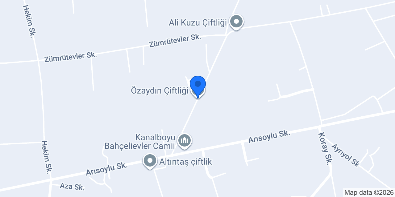 Özaydın Çiftliği konumu