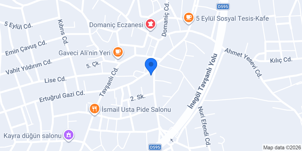 Domaniç İlçe Milli Eğitim Müdürlüğü konumu