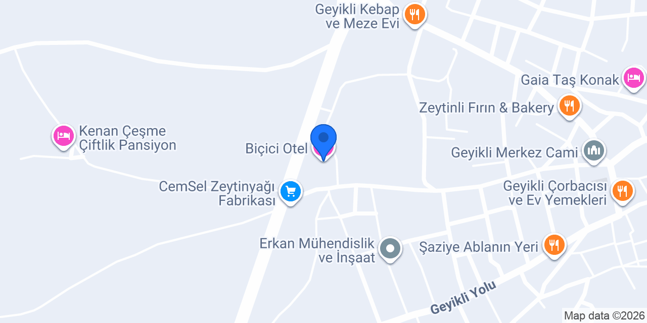 Biçici Otel konumu
