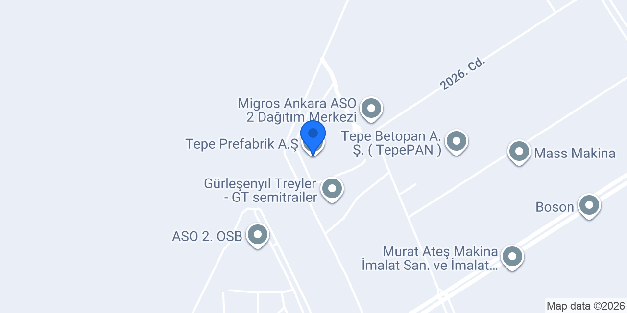Tepe Prefabrik A.Ş. konumu