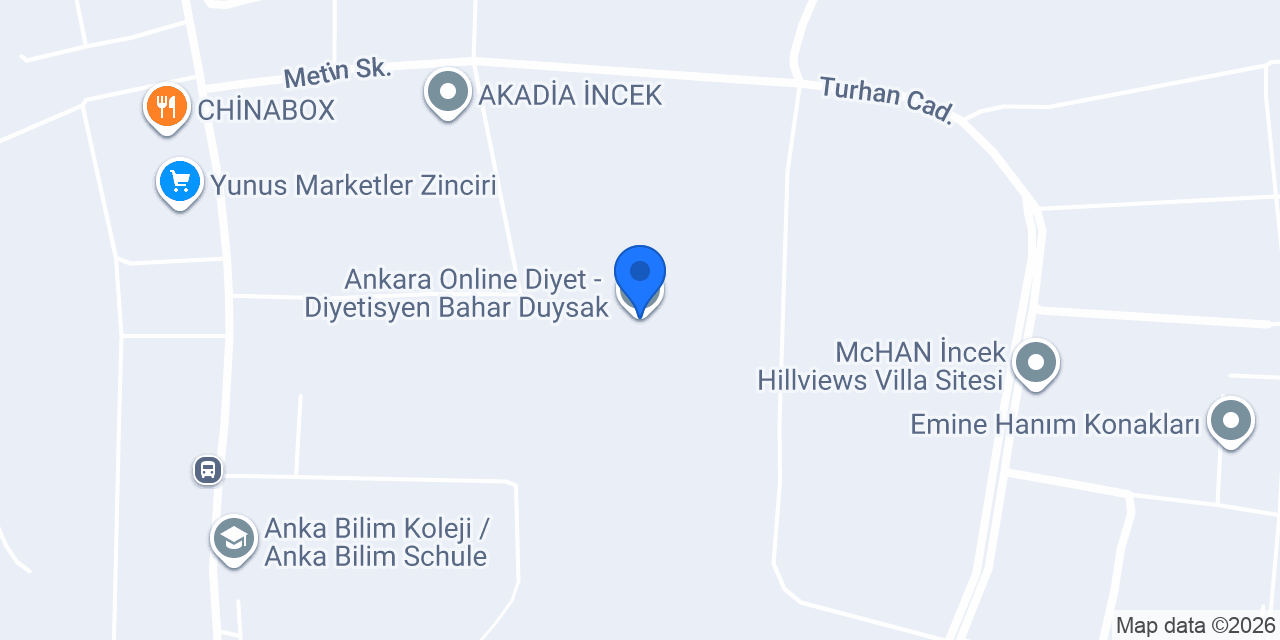 Ankara Online Diyet - Diyetisyen Bahar Duysak konumu