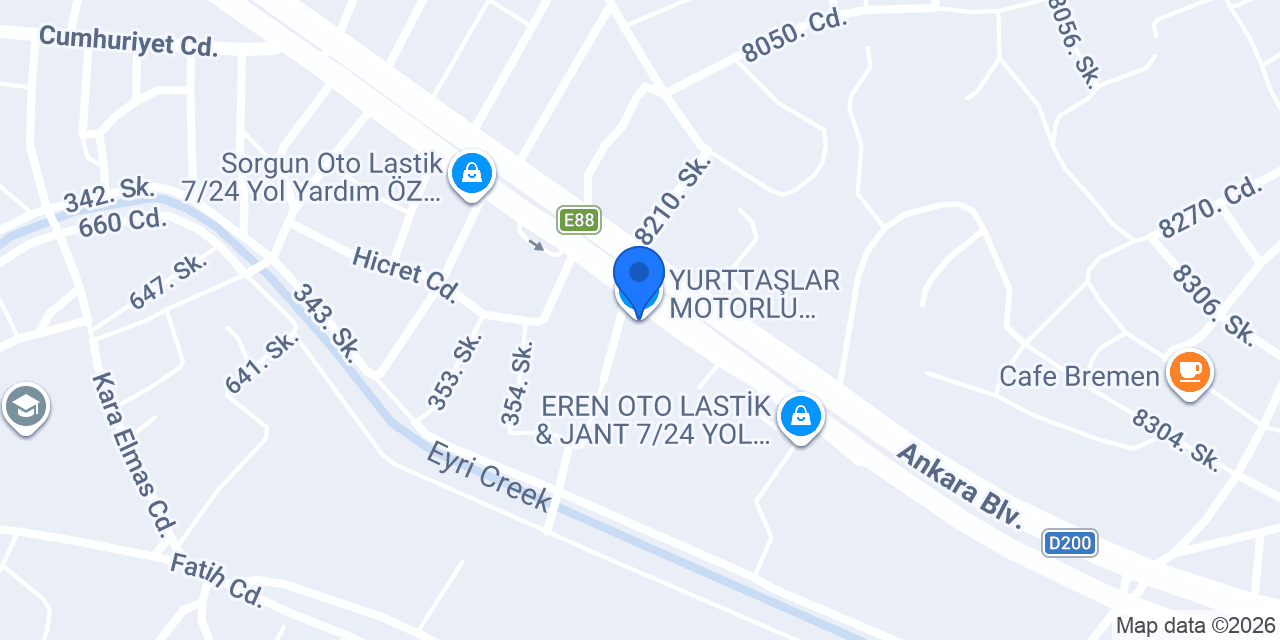 YURTTAŞLAR MOTORLU ARAÇLAR - JOHN DEERE konumu