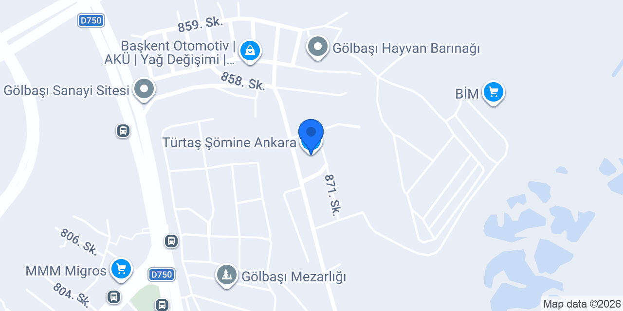 Türtaş Şömine Ankara konumu