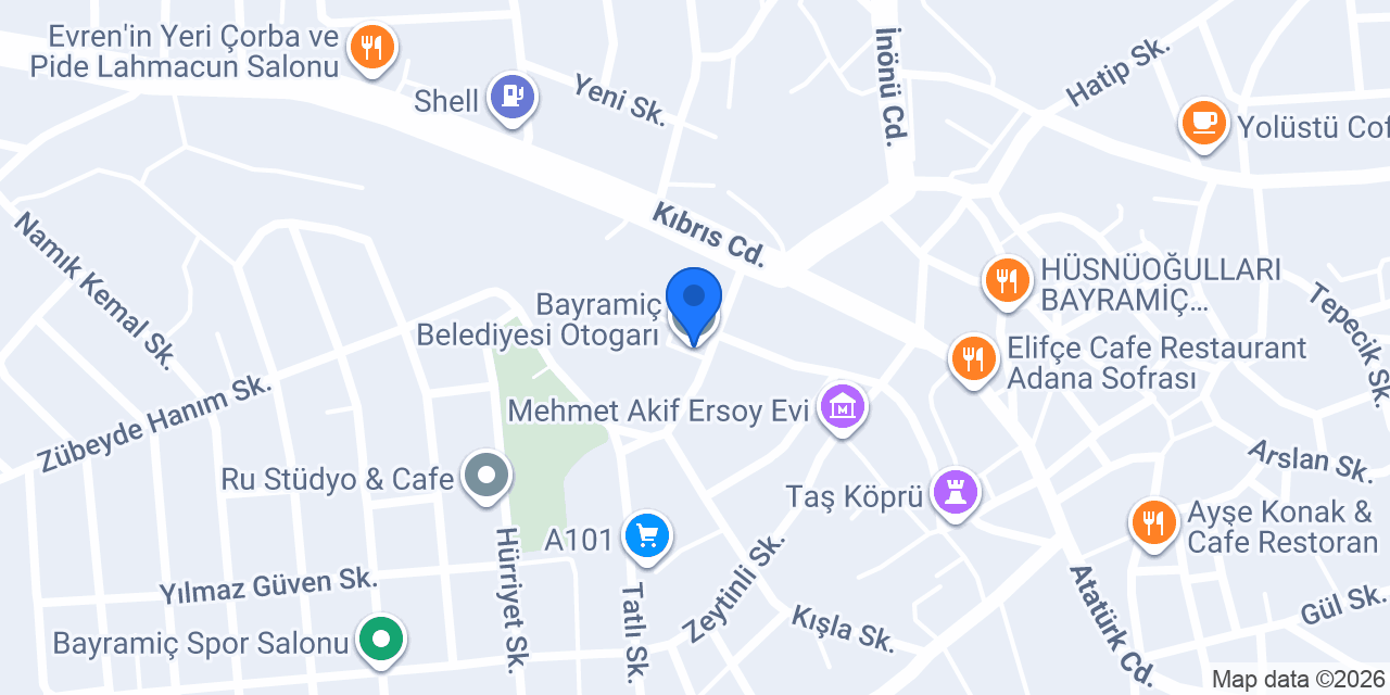 Bayramiç Belediyesi Otogarı konumu