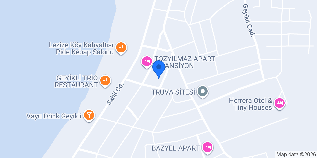 GEYİKLİ KUMSAL OTEL konumu