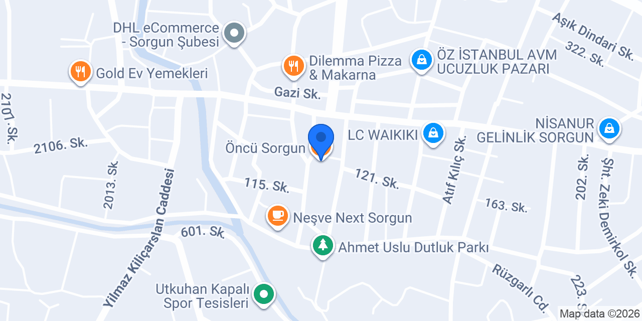 Öncü Sorgun konumu