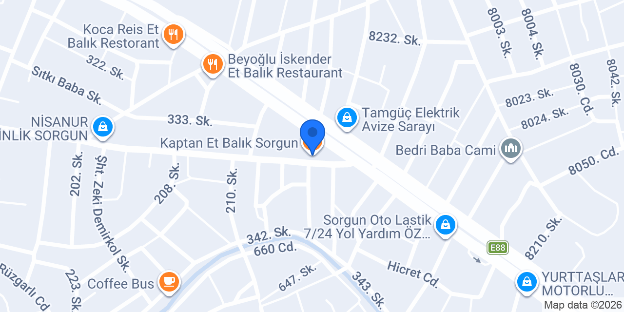 Kaptan Et Balık Sorgun konumu