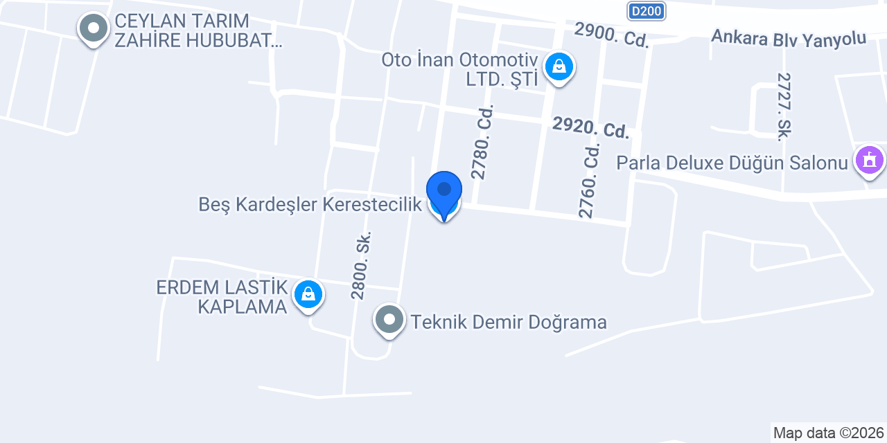 Beş Kardeşler Kerestecilik konumu