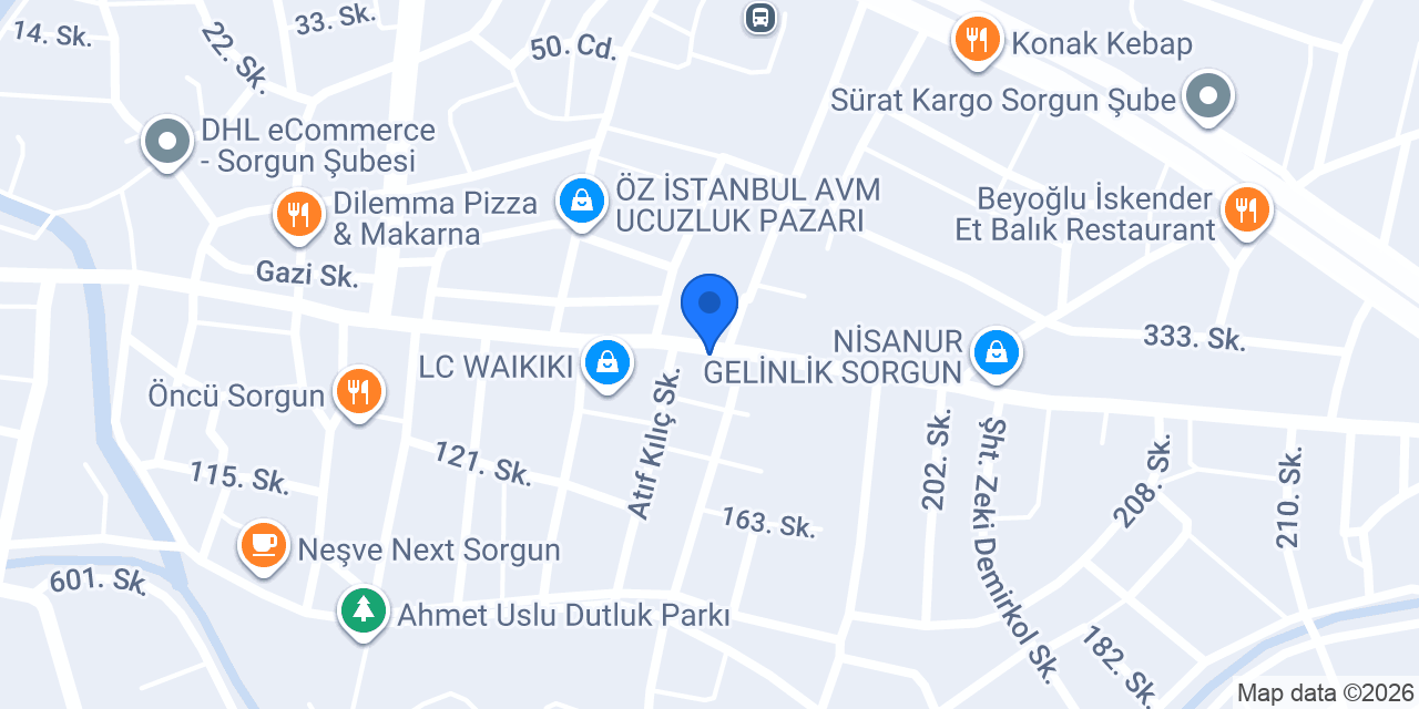 TEB Sorgun Şubesi konumu